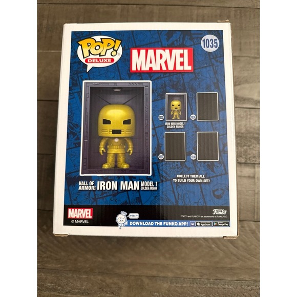 NWT Funko Pop Deluxe Hall of Armor: Iron Man Model 1 Golden Armor 1035 - Picture 3 of 5